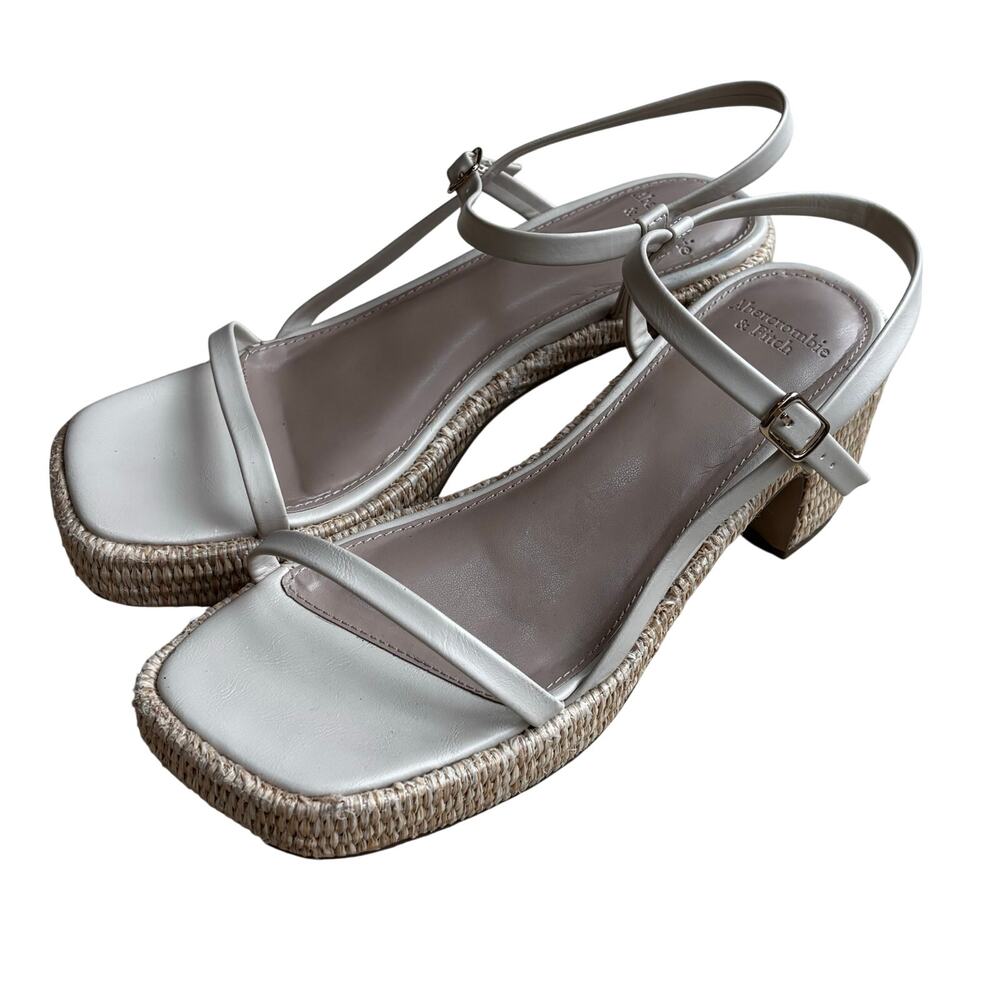White Ankle-Strap Espadrille Sandals - Women - Picture 4 of 8
